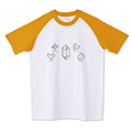 水晶 日本式双晶 QUARTZ すいしょう にほんしきそうしょう 鉱物 結晶図 ラグラン半袖Tシャツ