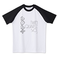 水晶 QUARTZ すいしょう 鉱物 結晶図 ラグラン半袖Tシャツ