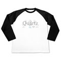 水晶 日本式双晶 QUARTZ すいしょう にほんしきそうしょう 鉱物 結晶図 ラグラン長袖Tシャツ