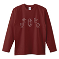 水晶 日本式双晶 QUARTZ すいしょう にほんしきそうしょう 鉱物 結晶図 長袖Tシャツ